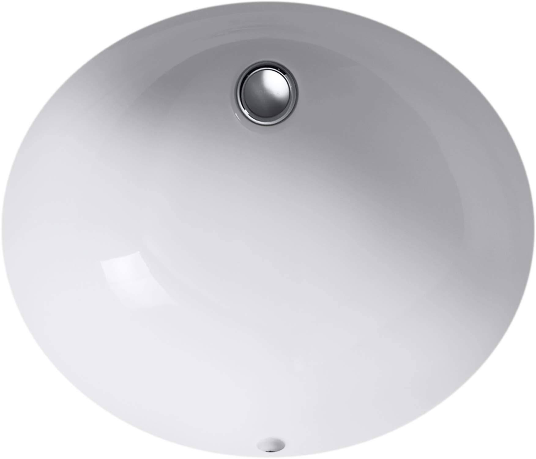 Kohler Caxton White Undermount Oval Bathroom Sink with Overflow
