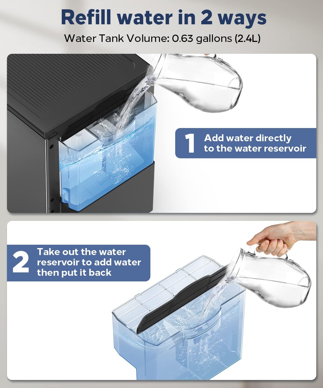 Kndko Nugget Ice Maker,Self Dispensing Pellet Ice Maker,44lbs/24H, Self Cleaning Ice Maker,3.3lbs Ice Storage,Nugget Ice Maker Dispenser