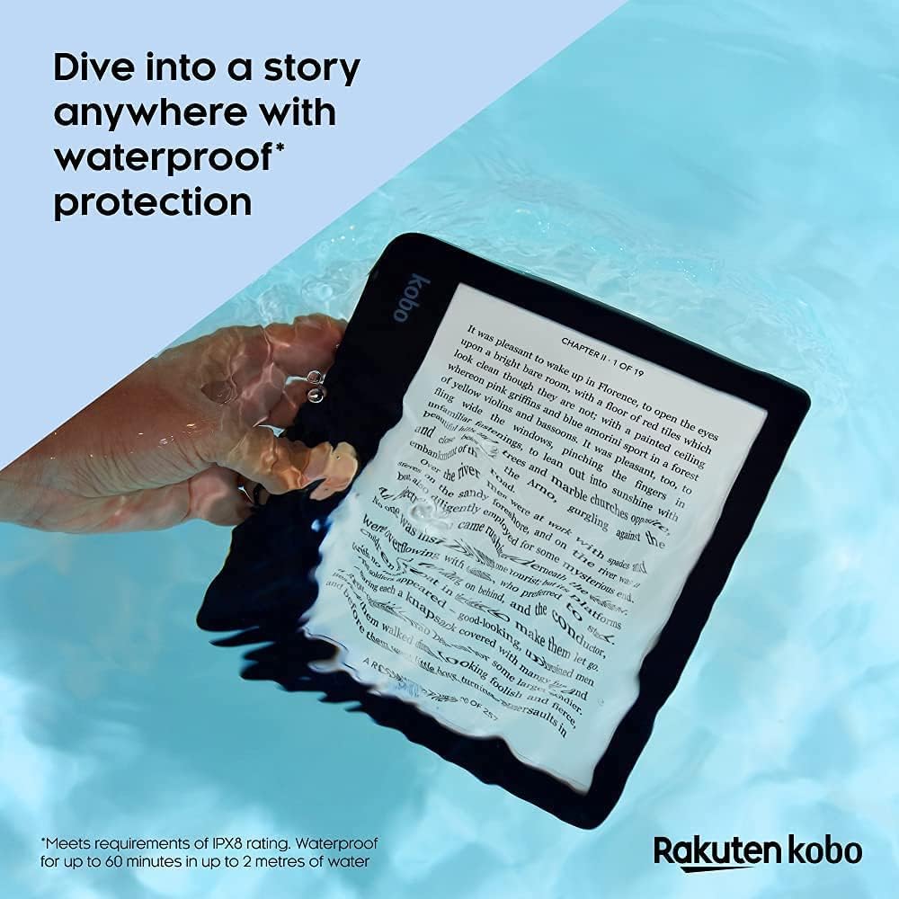 Kobo Libra 2 | eReader | 7” Glare Free Touchscreen | Waterproof | Adjustable Brightness and Color Temperature | Blue Light Reduction | eBooks | WiFi