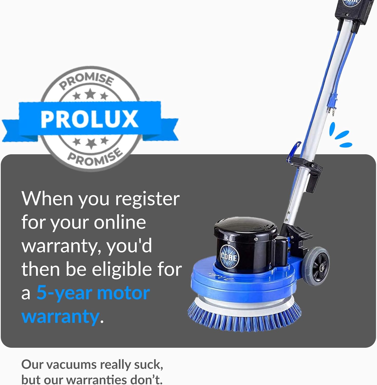 Prolux Core Medium Duty Single Pad Commercial Polisher Floor Buffer Machine Tile Scrubber, 13 Inch Medium Duty
