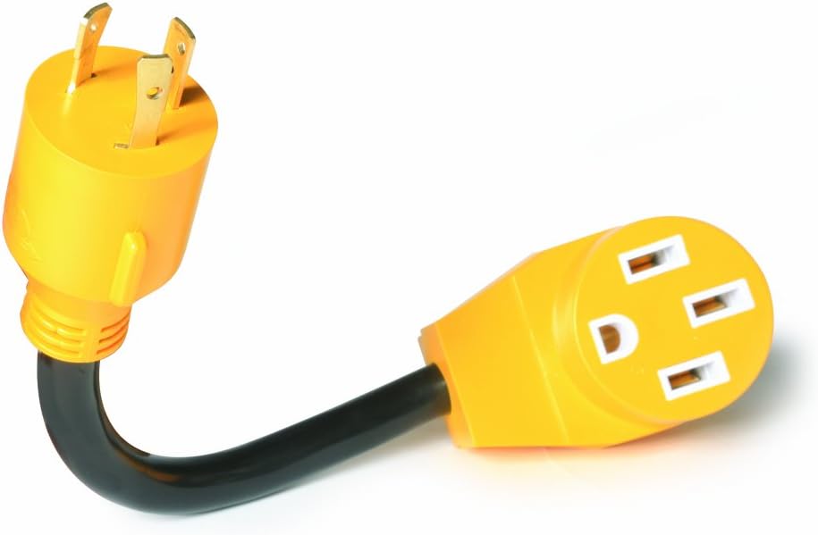 Camco 55422 PowerGrip 12 30Amp 4 Prong Locking Male to 50Amp Standard Female Generator Adapter
