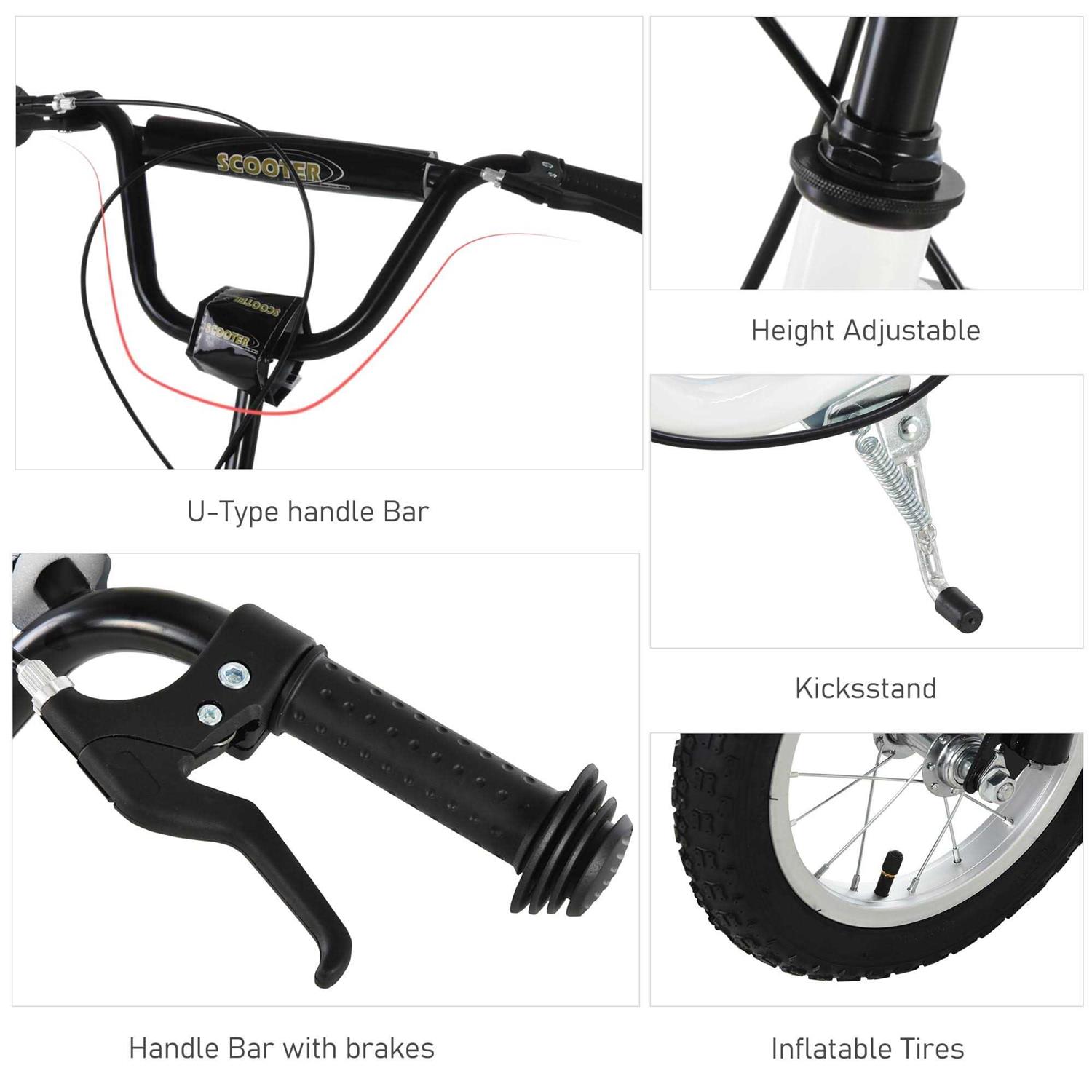 Aosom Youth Scooter Front and Rear Caliper Dual Brakes 12-Inch Inflatable Front Wheel Ride On Toy for Age 5+ - Sports Supplies Online Store