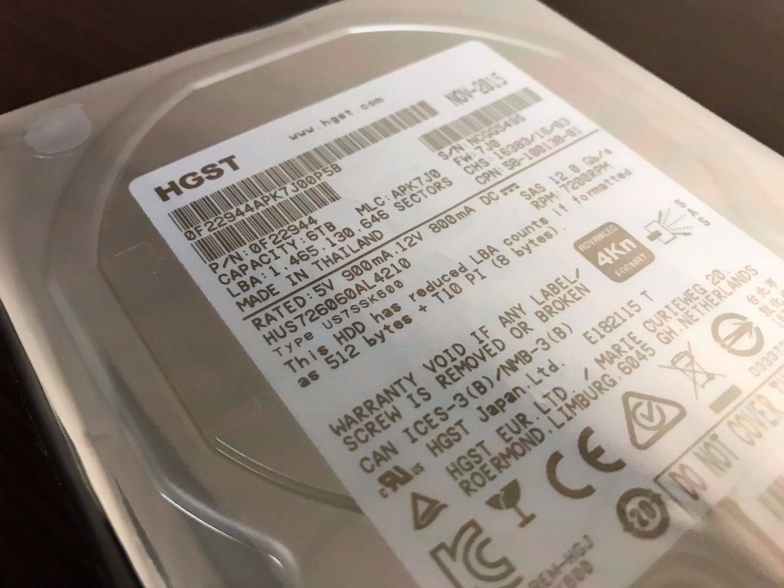 HGST HUS726060AL4210 Ultrastar 7K6000 6TB 7.2k SAS 12Gb/s 3.5x22 HDD