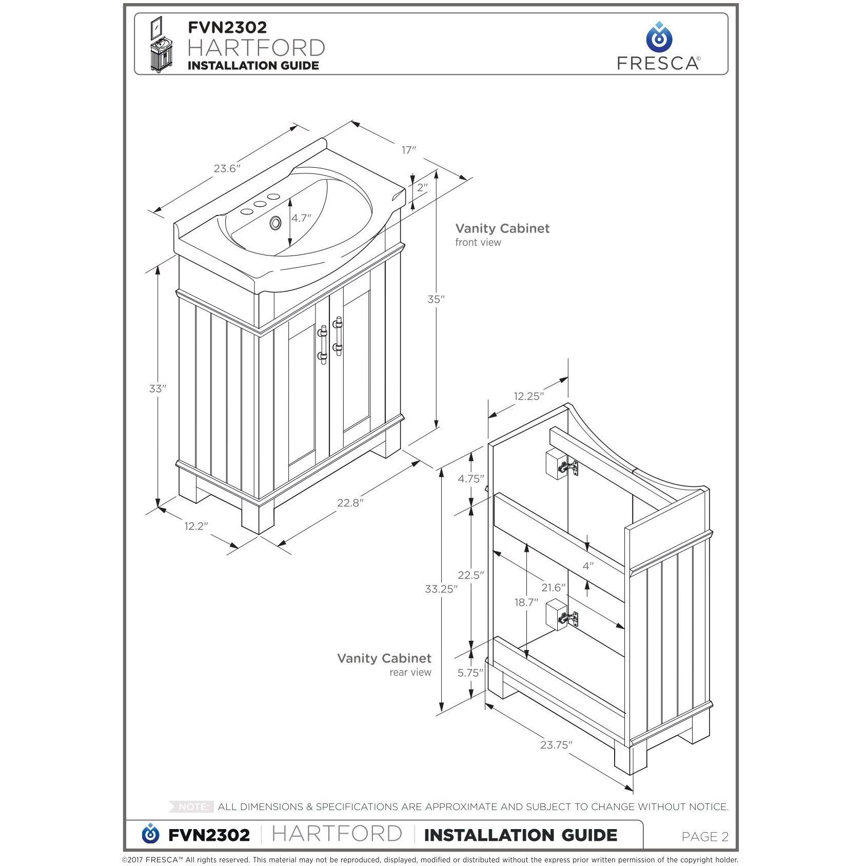 Fresca Hartford 24x22 Black Traditional Bathroom Vanity