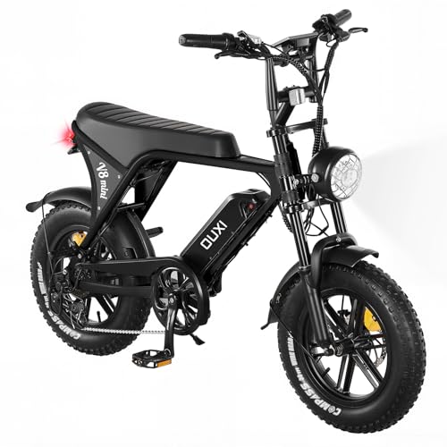 OUXI Electric Bike for Adults, Peak 500/750W/1000W, Up to 20/31 MPH, 10.4/15/30 AH Removable Battery, 16''/20" Fat Tire Electric Bike
