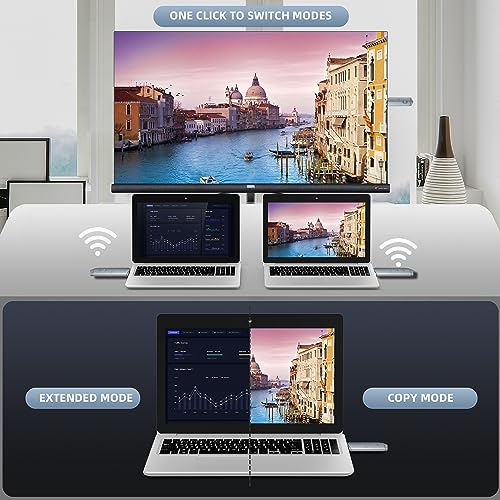 Wireless HDMI Transmitter and Receiver, HDMI Wireless Extender Portable 4k Wireless HDMI Kit, Plug & Play