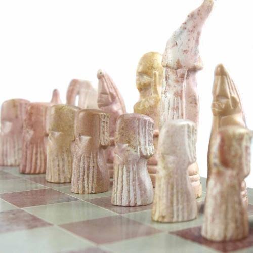 Smolart Hand Carved Soapstone Maasai Chess Set 14x22 Board