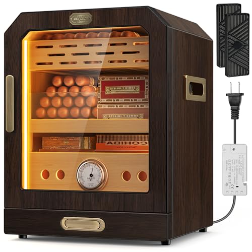 Cigar Humidor, Lighted Control Magnetic Door Desktop Cigar Humidor Cabinet