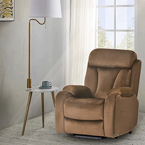 Small Power Lift Recliner for Elderly, Lift Chair Recliners, Electric Recliner Chairs for Seniors, Remote Control, Adjustable, Side Pocket (Navy Blue)