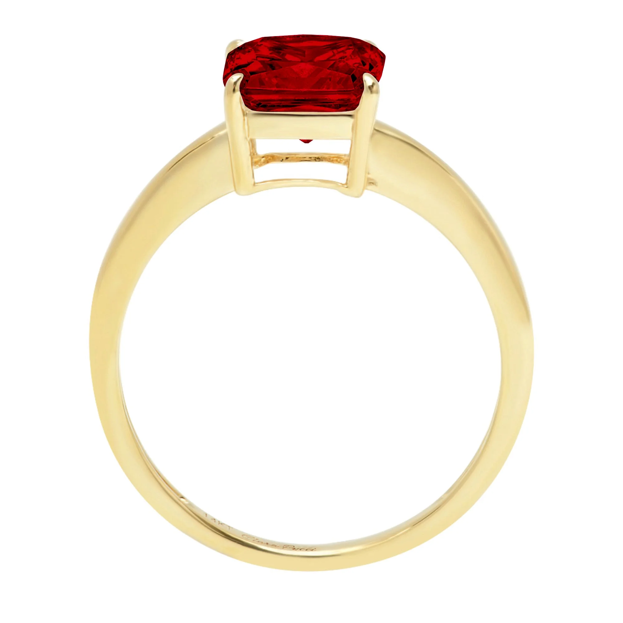 2.0ct Asscher Cut Red Natural Garnet 18k Yellow Gold Engraving Statement Bridal Anniversary Engagement Wedding Solitaire Ring Size 3.5
