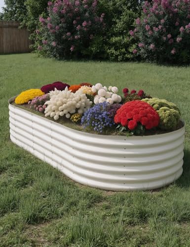 10x4x1.5ft Raised Garden Bed,Galvanized Raised Planter Boxes Outdoor with Easy Assembly, Large Garden Bed for Vegetables, Fruits, Flower