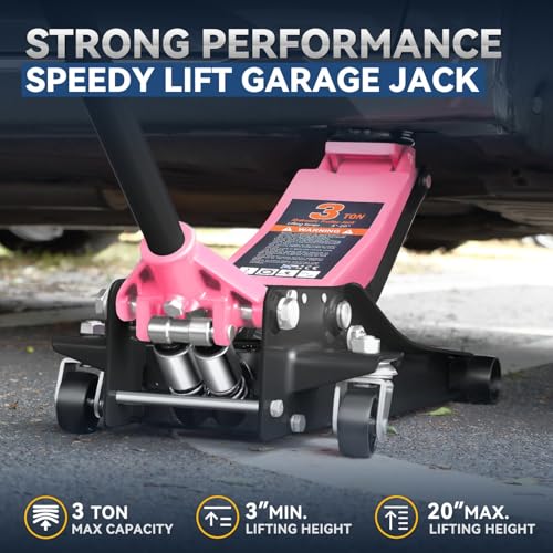 Auto Dynasty 4 Ton Low Profile Floor Jack, Heavy Duty Steel Hydraulic Car Jack with Dual Pistons Quick Lift Pump, Hydraulic Racing Floor Jack