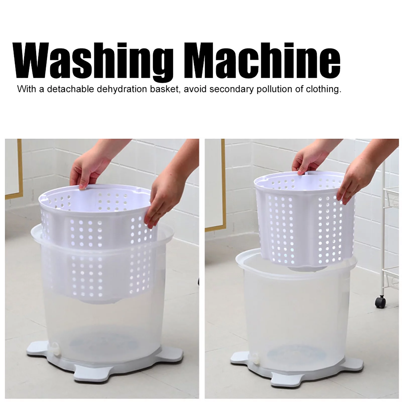 Mini Portable Manual Operation Washing Machine Underwear Laundry Washer for Home Dormitory Gray