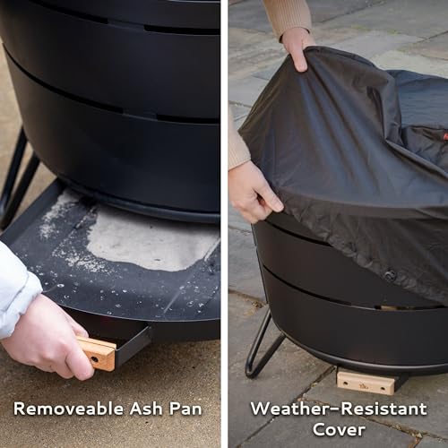 TIKI Brand Reunion Smokeless Fire Pit | Large Wood Burning Outdoor Fire Pit, Great for Large Gatherings - Includes Starter Pack