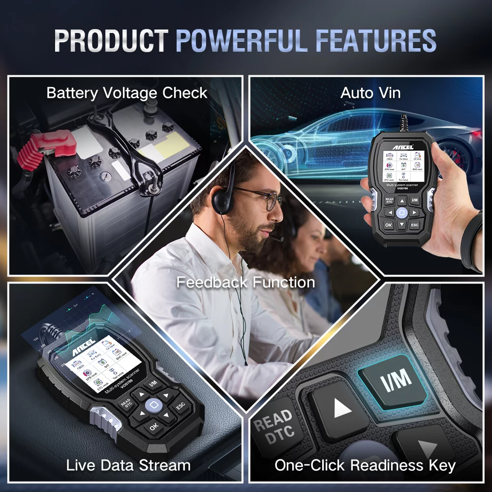 ANCEL VOD700 OBD2 Scanner for Volvo Vehicles Scan Full Systems Oil BMS EPB Reset ABS Bleeding Maintenance Service Car Code Reader Volvo Automotive