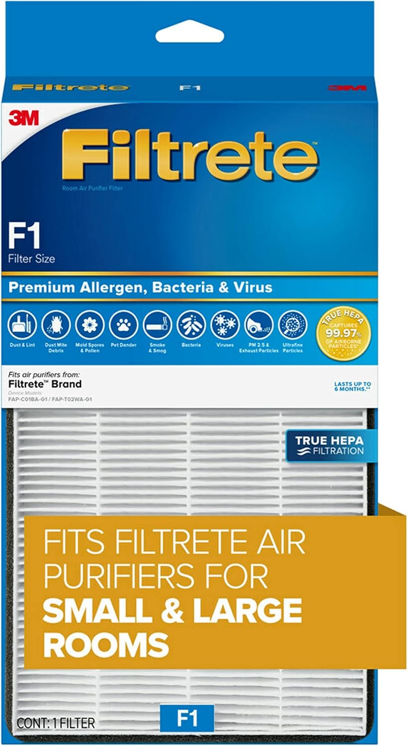 Filtrete Air Purifier, Large Room with True HEPA Filter, Captures 99.97% of Airborne particles such as Smoke, Dust, Pollen, Bacteria