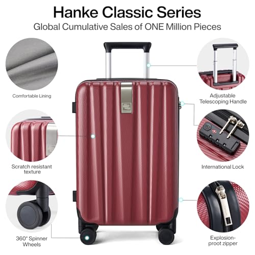 Hanke 29 Inch Luggage Suitcases With Spinner Wheels Lightweight PC hardside Rolling Suitcase With Travel Lock, Checked-Large 29-Inch(Blackish Green)