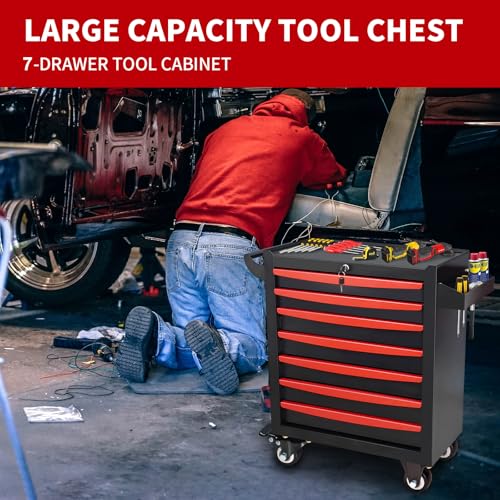 Rolling Tool Chest, Metal Tool Box with 5 Drawers