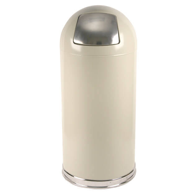 Witt 15 Gallon Push Dome Top Waste Receptacle - Black