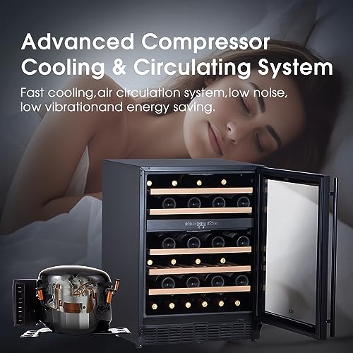 HCK Dual Zone Wine Cooler Refrigerator - Freestanding