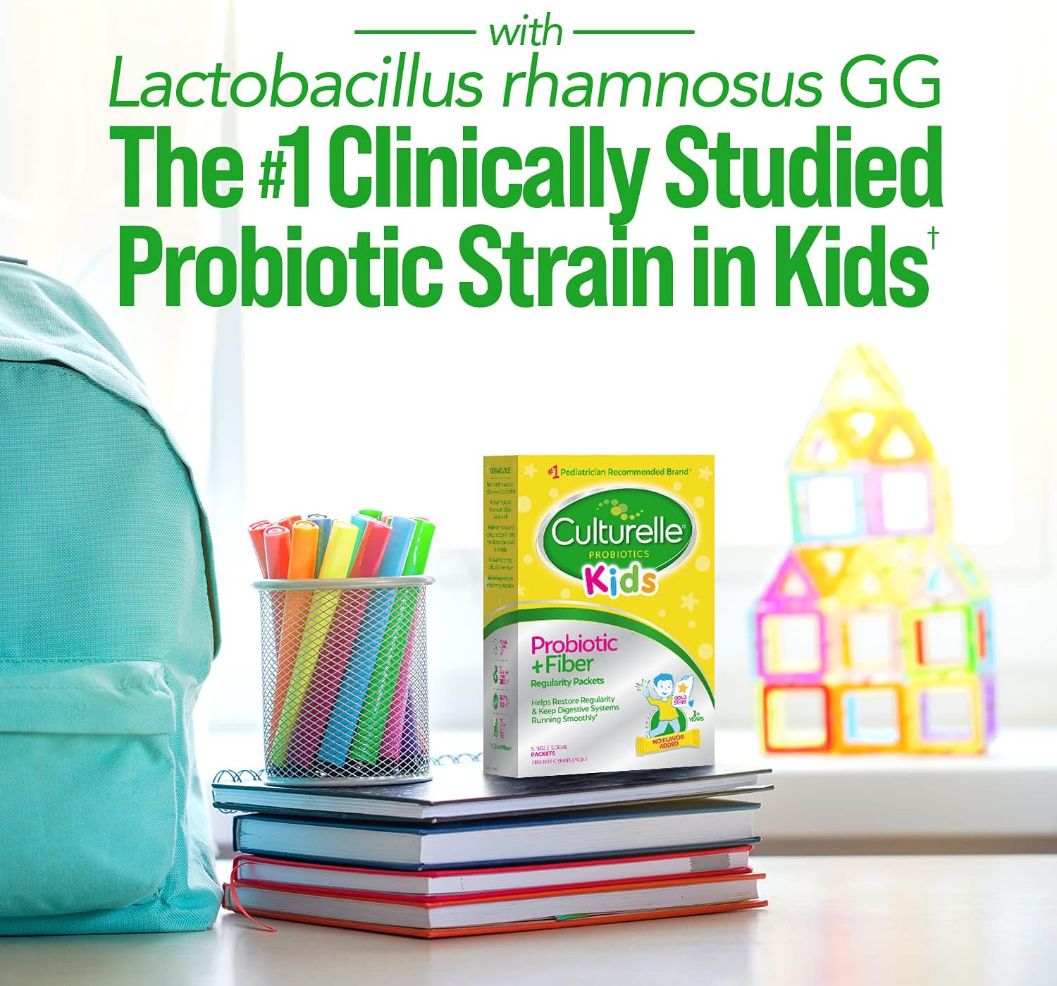 Culturelle Kids Regularity Probiotic & Fiber - Helps Restore Regularity & Keeps Kids' Digestive Systems Running Smoothly*