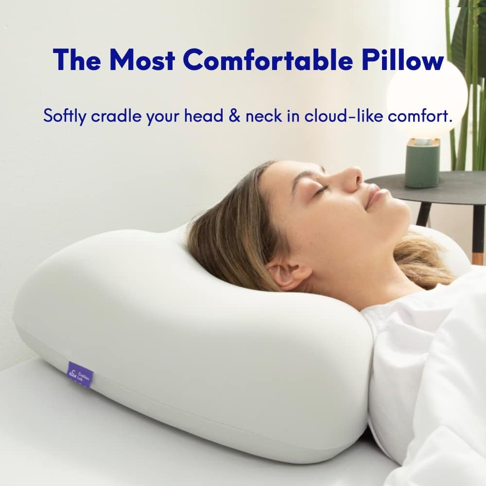 Cushion Lab Deep Sleep Pillow, Patented Ergonomic Contour Design for Side & Back Sleepers