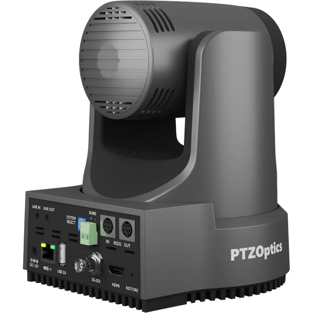 PTZOptics Move 4K SDI/HDMI/USB/IP PTZ Camera with 12x Optical Zoom (Gray) (PT12X-4K-GY-G3) + PTZOptics PT-JOY-G4 Joystick Controller + Universal Wall