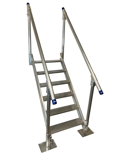 Patriot Docks Aluminum Dock Stairs (2 Step w/ 1 Handrail) (10922)