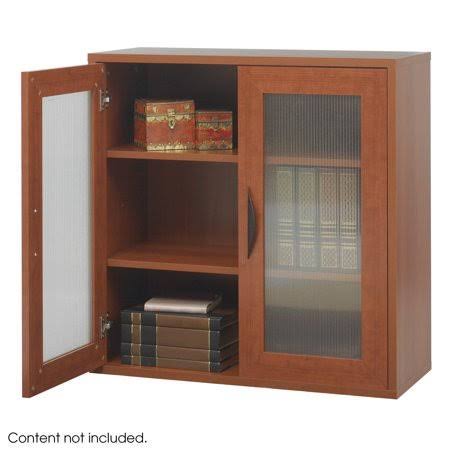 Safco 9442CY Wood lit. Organizers Apres Modular Storage 2 Door Cabinet, Size: 29, Red