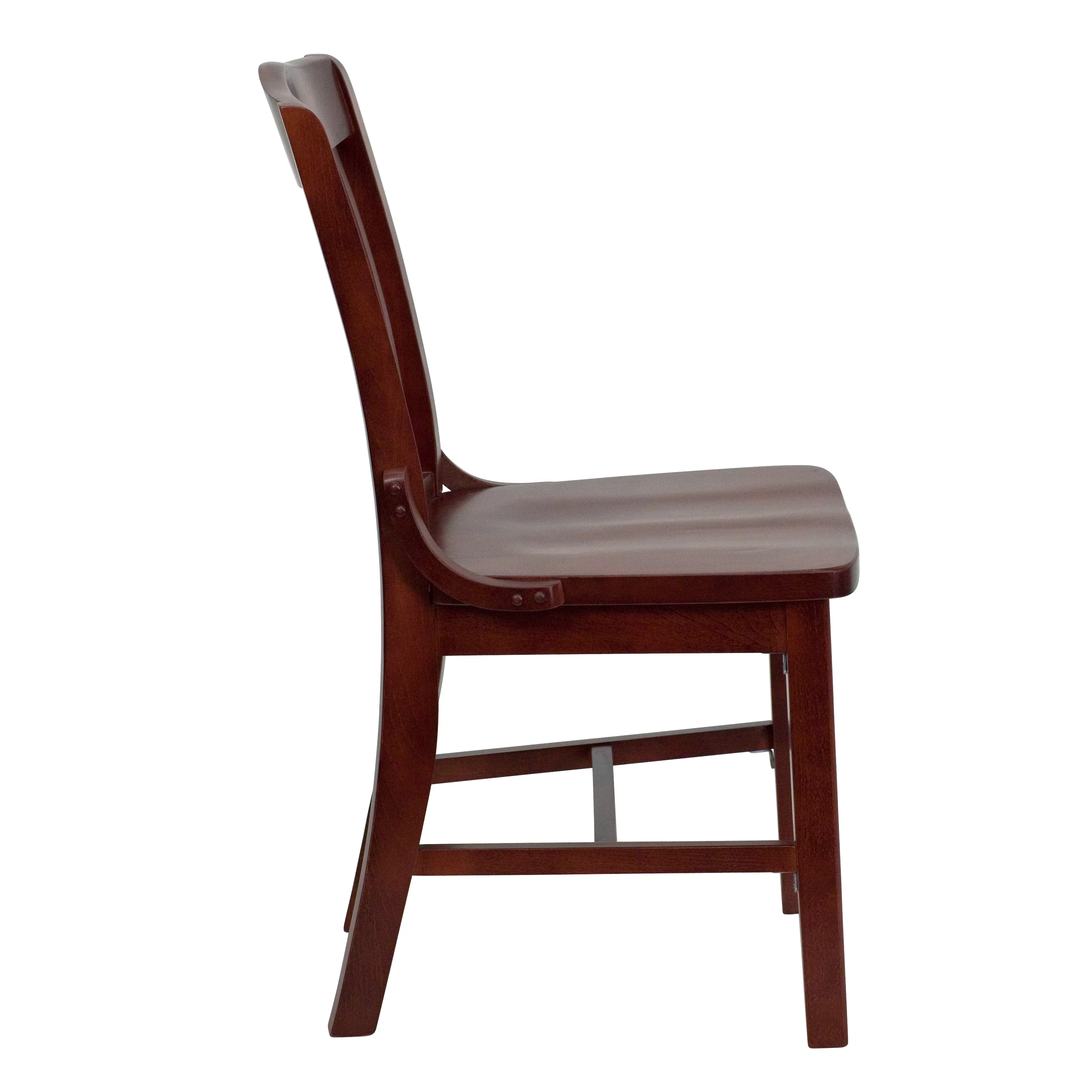 Emma + Oliver School House Back Mahogany Wood Chair