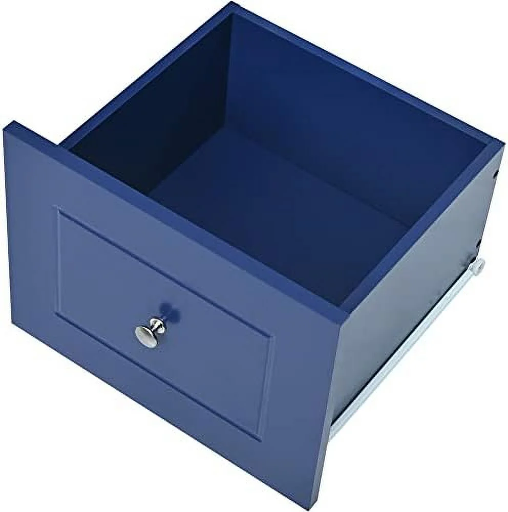 JYHOME Rolling Kitchen Island Cart with Folding Drop Leaf and  Cabinets  Kitchen Cart on Wheels with Spice Rack  Towel Rack and 3 Drawers  Dark Blue
