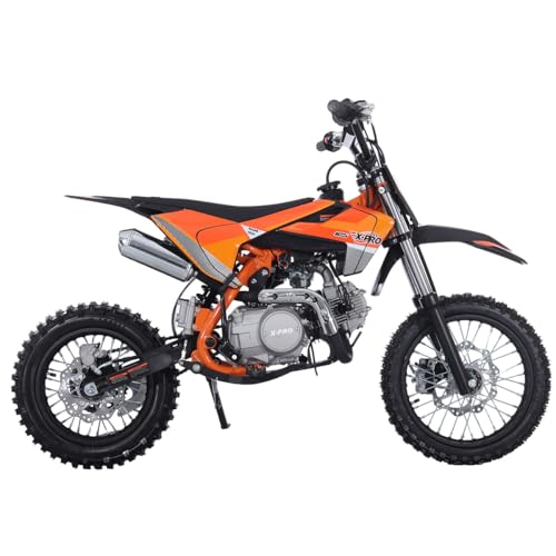 X-PRO X26 125cc Manual Clutch Dirt Bike Big Boys Pit Bike 125 Pitbike,Big 14"/12" Tires! (Blue)