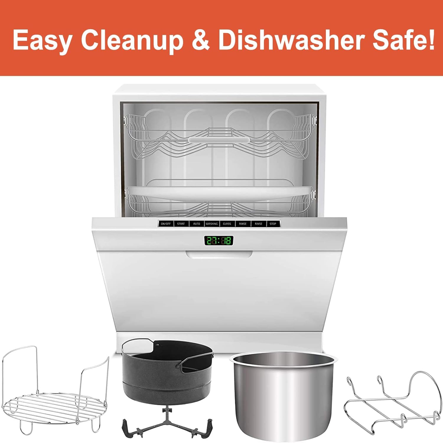 Nuwave Duet Pressure Cook and Air Fryer Combo Cook; Stainless Steel Pot & Rack; Non-Stick Air Fryer Basket; Steam, Sear, Saute, Slow Cook, Roast