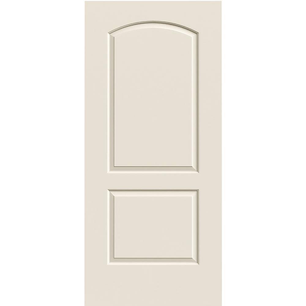 JELD-WEN Continental Primed 2-Panel Round Top Solid Core Molded Composite Slab Door 36-in x 80-in LOWOLJW137000222