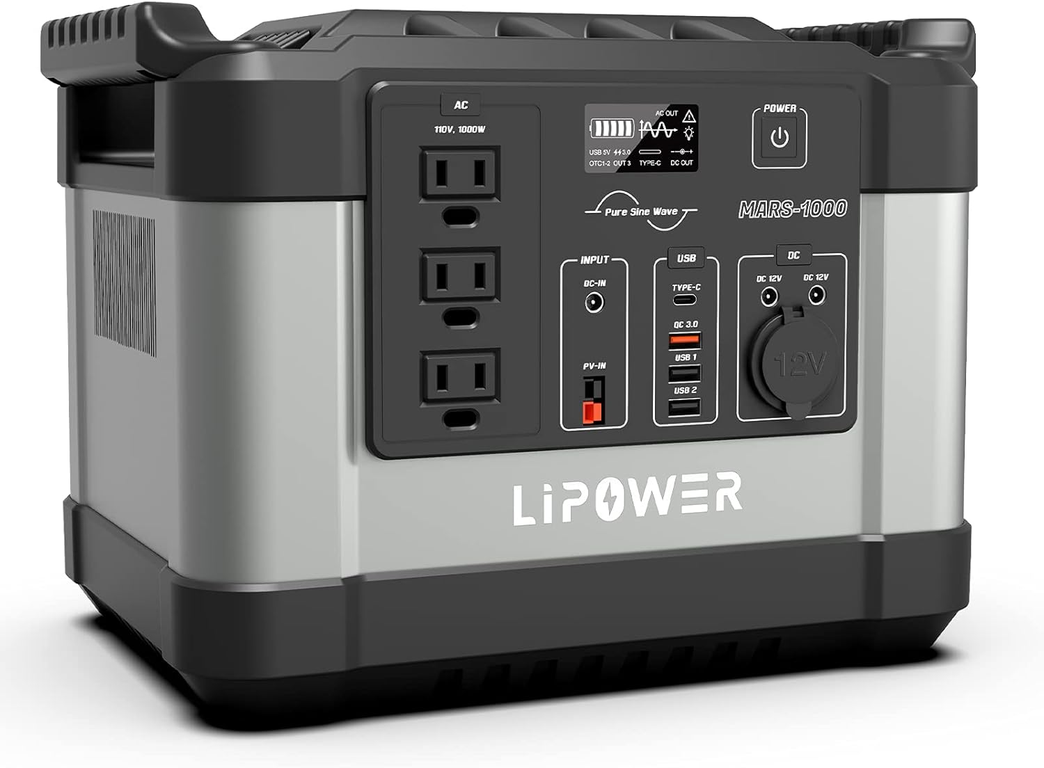 Portable Power Station 1000W(1100Wh/300000mAh), LIPOWER Solar Generator Backup Power Supply for Home, Outdoors Camping Travel