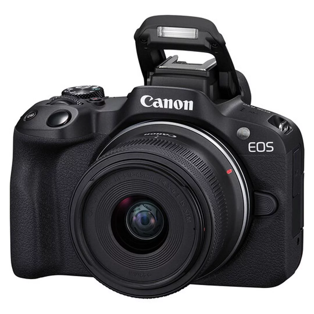 Canon EOS R50 Mirrorless Camera with RF-S 18-45mm Lens + 2 Pack SanDisk 64GB Memory Card + Case + ZeeTech Accessory