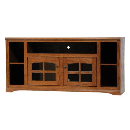 American Heartland 93865md 66 in. Oak TV Stand with Bookcase Sides, Medium