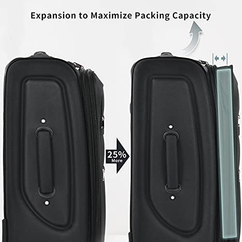Merax Suitcase Set Softside 3-Piece Expandable Luggage with TSA Lock Spinner Wheels Lightweight Upright Luggage with Travel Bag(22/26/30 IN