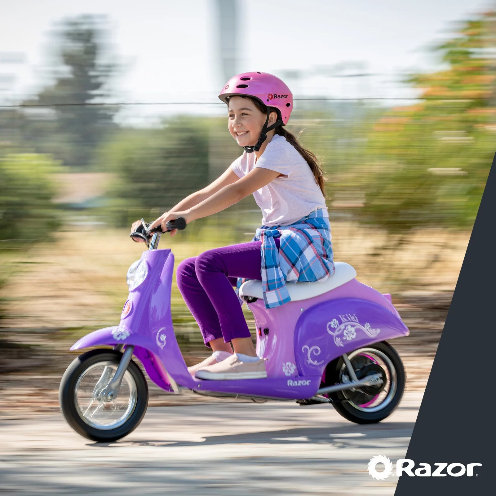 Razor Pocket Mod Miniature Euro-Style Electric Scooter - Kiki Purple, for Kids and Teens Ages 13+