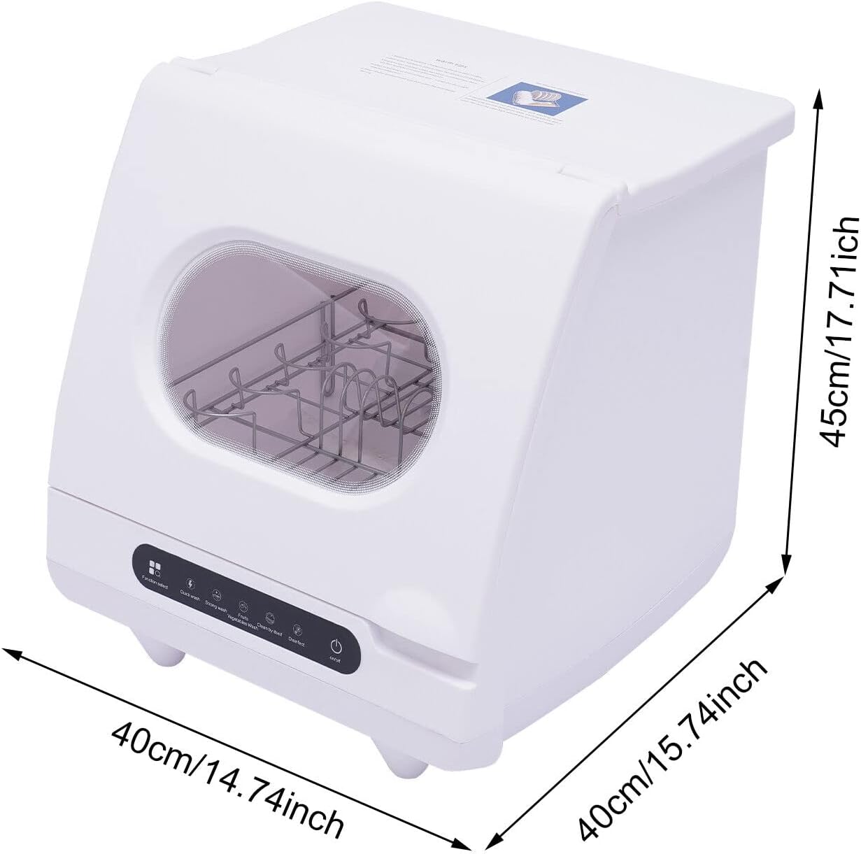 1200W Portable Mini Countertop Dishwasher Compact Dish Washing Machine Freestanding Compact Table Top Dishwasher 5 Wash Programs for Apartments Dorms