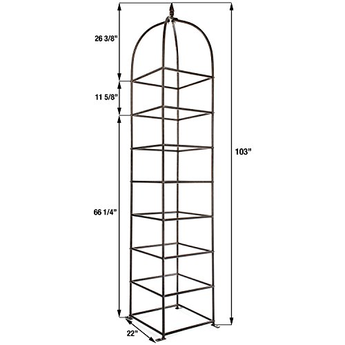 H Potter Trellis Large Obelisk for Climbing Garden Plants Weather Resistant Iron and Metal Vertical Yard Art