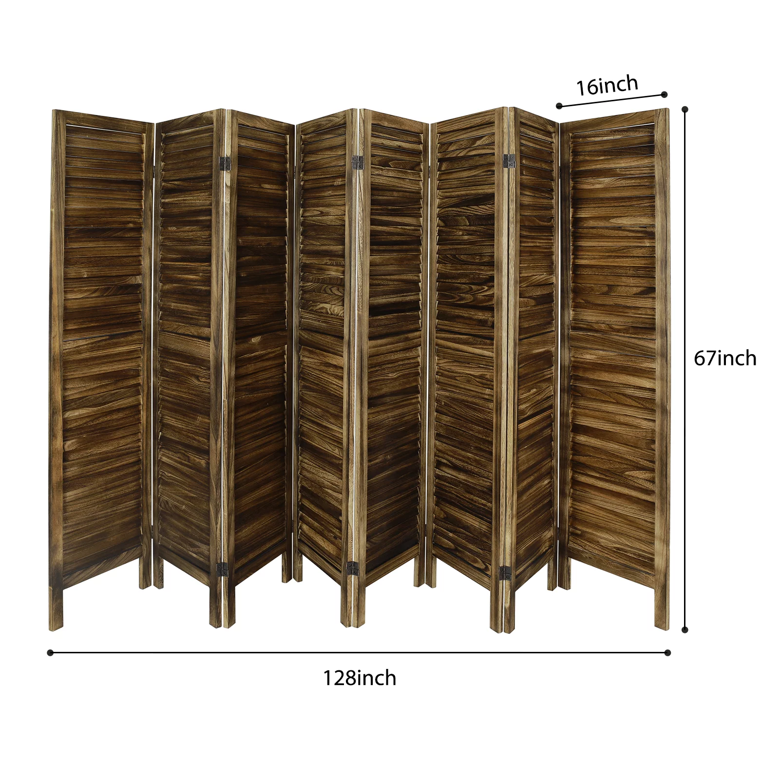 Hofitlead 8 Panel Room Divider, Folding Room Divider Privacy Screen 5.6Ft Tall, for Home Office Bedroom,Brown
