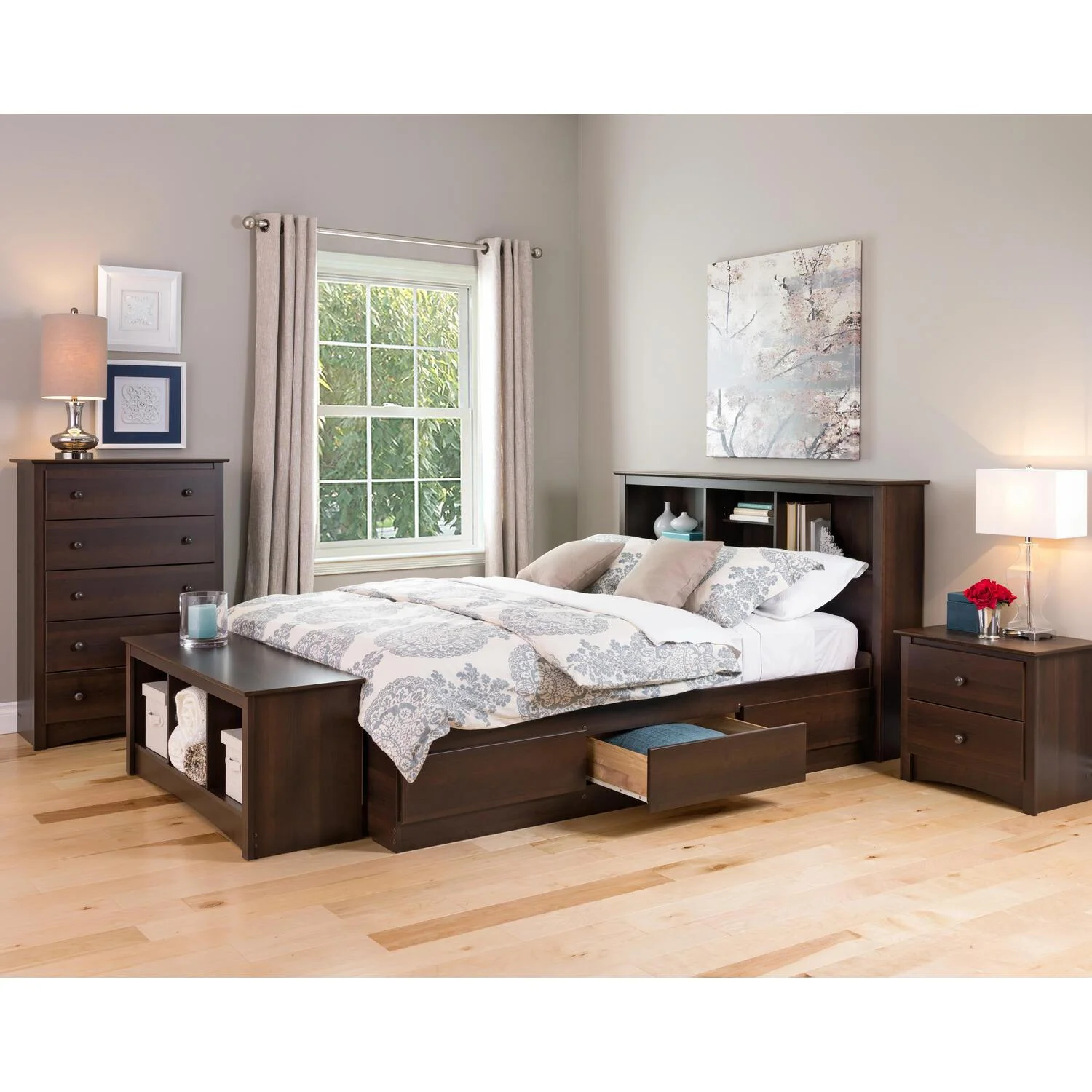 Prepac Fremont 5 Drawer Chest in Espresso Finish