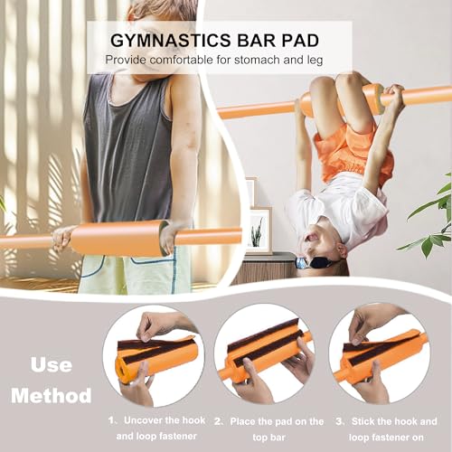 Expandable Gymnastics Bar for Kids, Adjustable Height Junior Training Kip Bar, Folding Gymnastic Horizontal Bars Monkey Bar