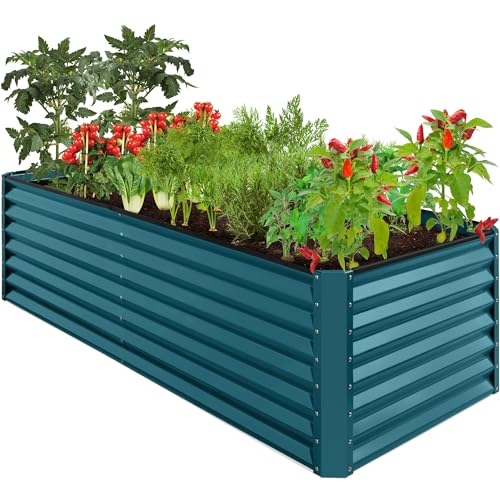 Best Choice Products 8x4x2ft Outdoor Metal Raised Garden Bed, Deep Root Planter Box for Vegetables, Flowers, Herbs