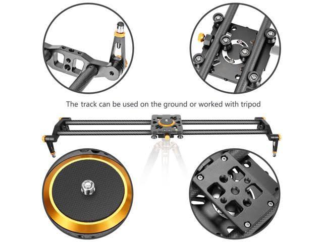 Neewer 23.6 inches/60 Centimeters Carbon Fiber Camera Track Slider Video Stabilizer Rail with 6 Bearings for Dslr Camera DV Vide