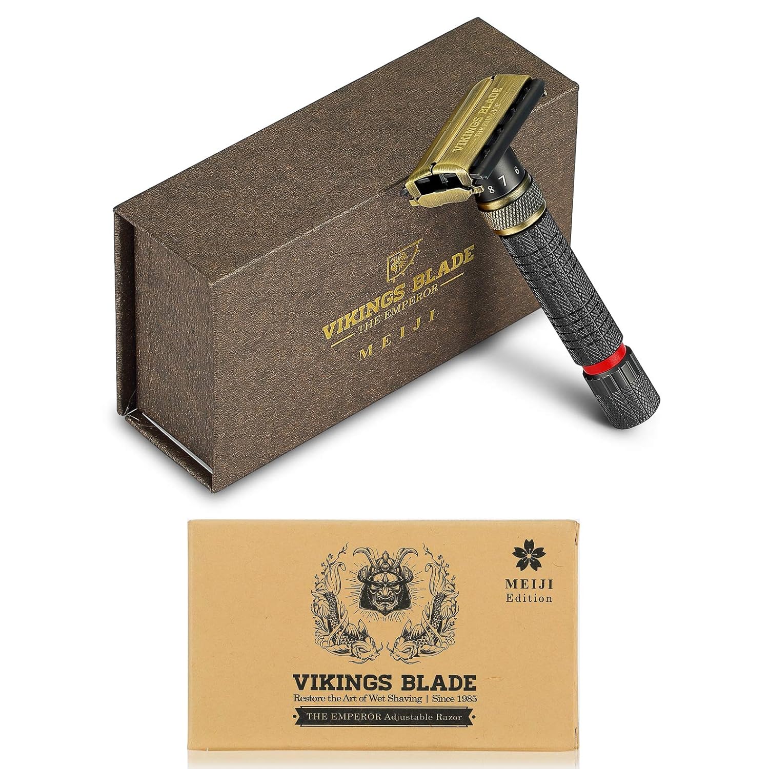 VIKINGS BLADE The Emperor 'MEIJI' Adjustable Safety Razor Pack of 2