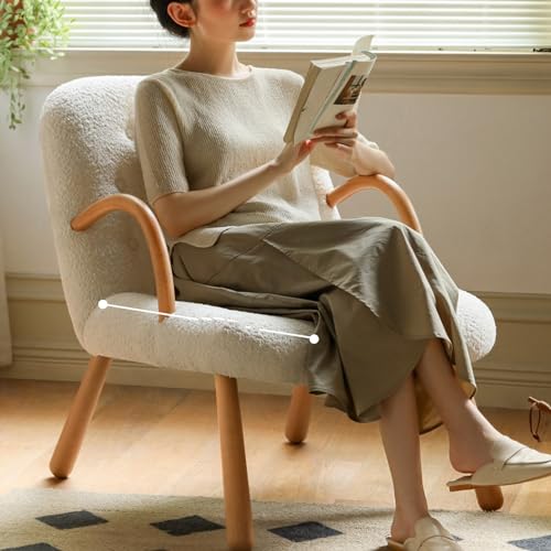 Lambswool Lazy Chair for Adults,Modern Comfortable Soft Sofa Reading Chair for Bedroom,Accent Lounge Chair for Living Room
