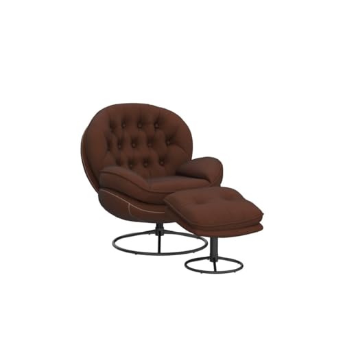 Baysitone Velvet Swivel Accent Chair with Ottoman Set, Modern Lounge Chair with Footrest, Comfy Armchair with 360 Degree Swiveling for Living Room