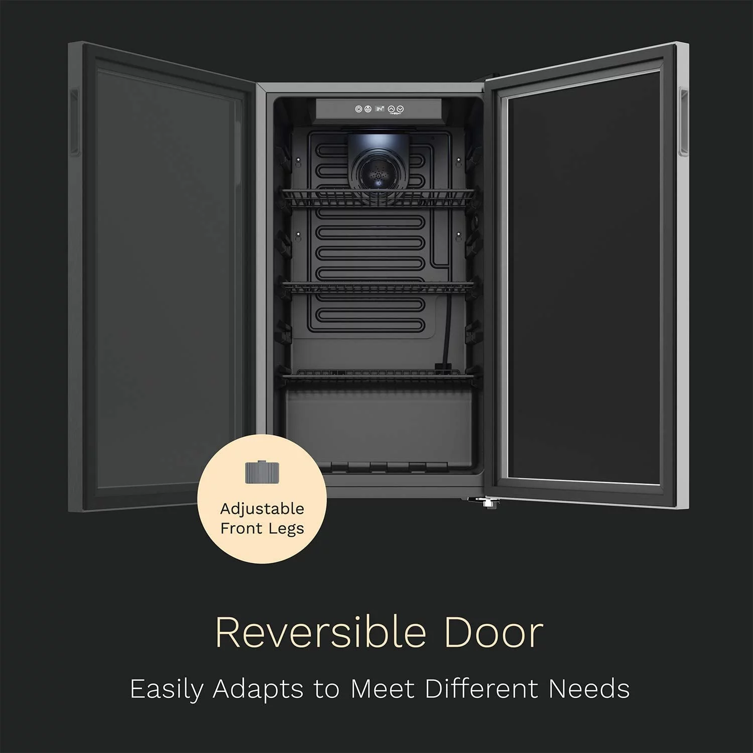 Beverage Refrigerator and Cooler - 120 Can Mini Fridge with Glass Door for Soda Beer or Wine